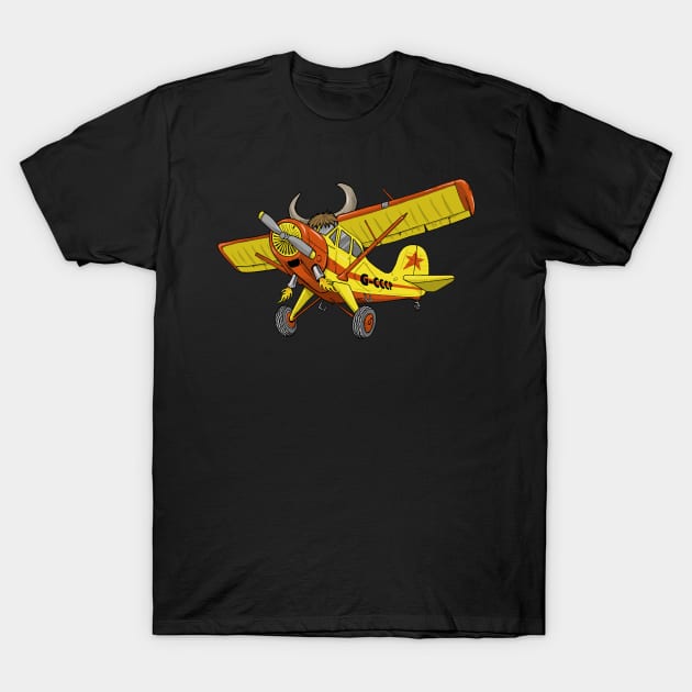 Yak Aircraft with a Yak Cartoon T-Shirt by Funky Aviation